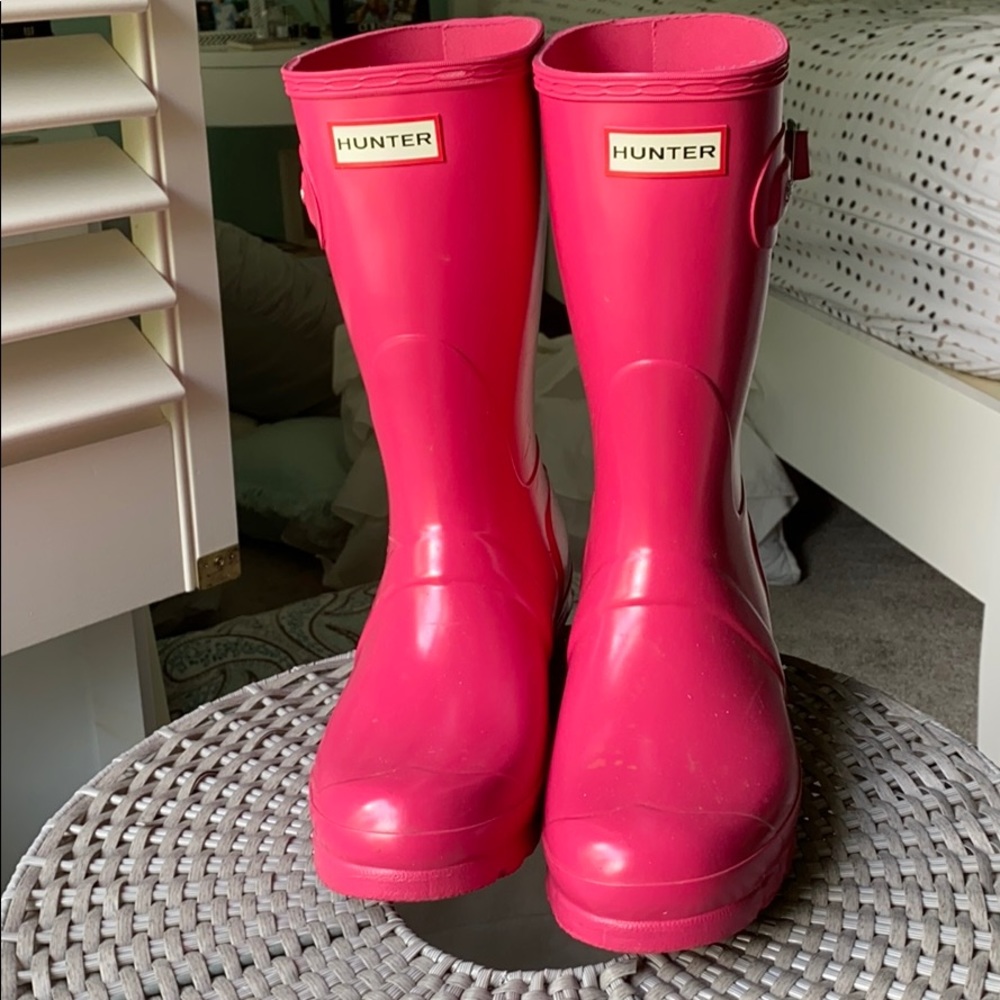 PINK HUNTER RAIN BOOTS